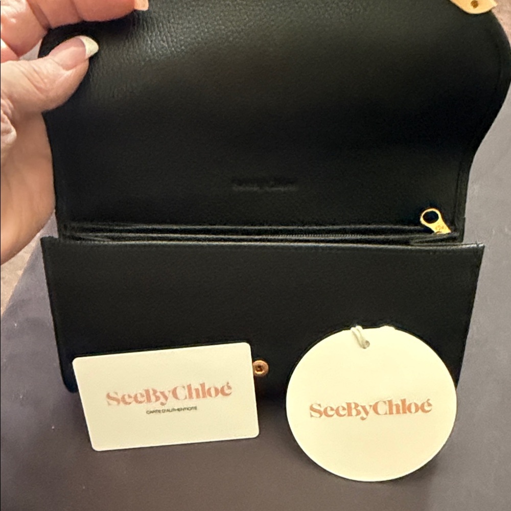 See By Chloe Black and Gold Leather wallet deputy a and he told authentic - Picture 4 of 10